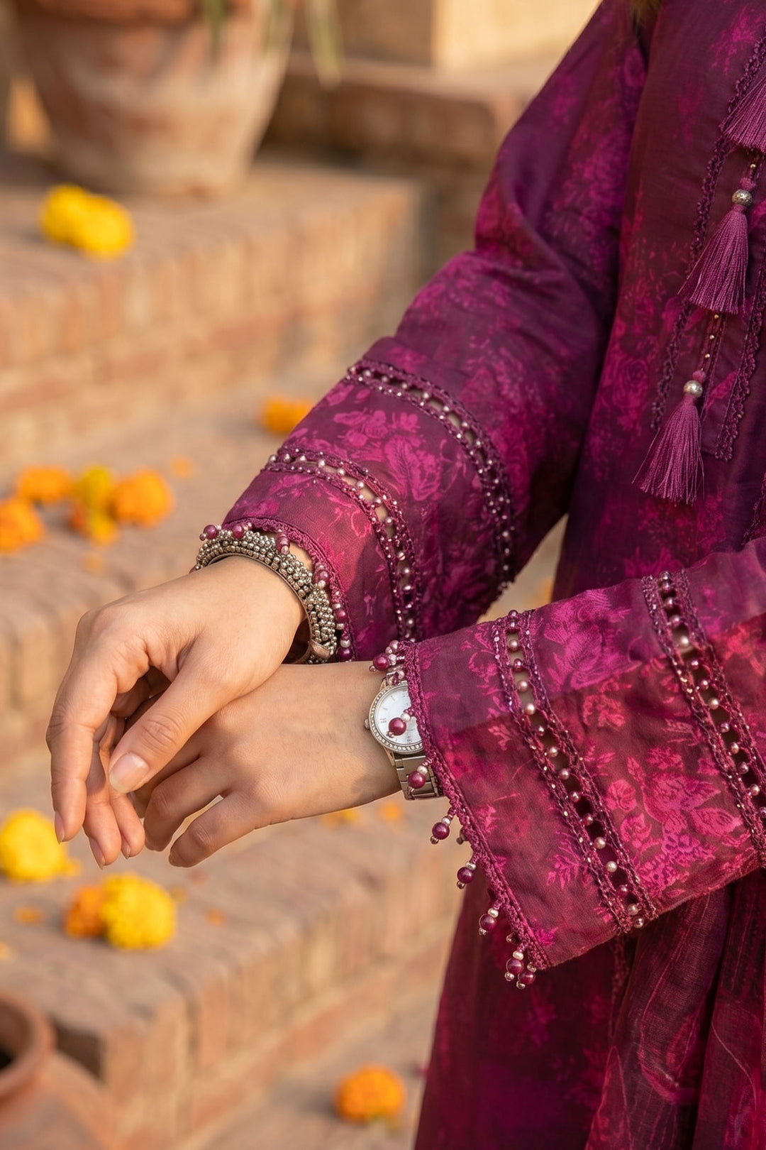 3 Piece Unstitched Plum Premium Lawn