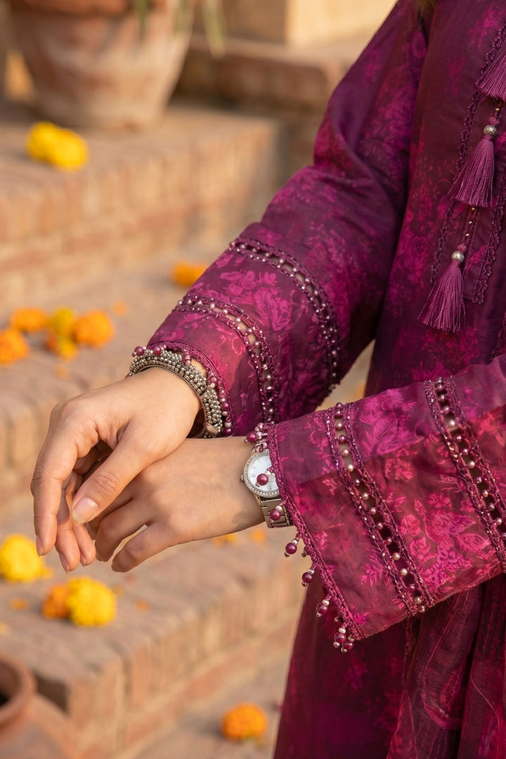 3 Piece Unstitched Plum Premium Lawn