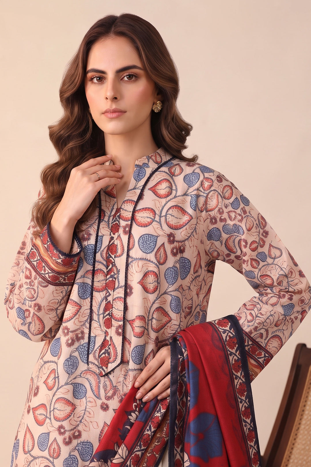 3 Piece Unstitched Skin Khaddar