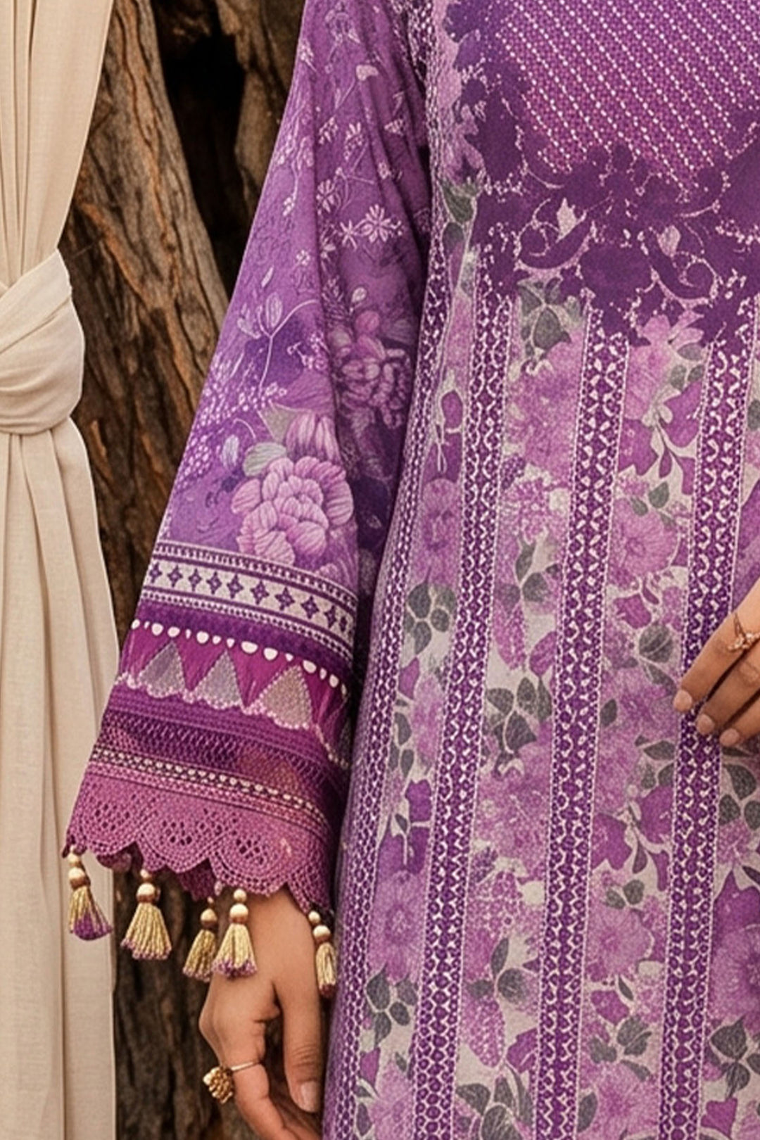Plum 3 Piece Unstitched Premium Printed Lawn