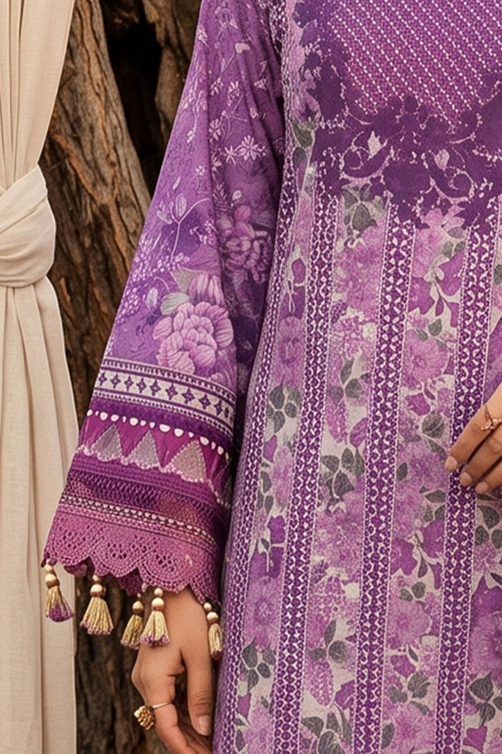 Plum 3 Piece Unstitched Premium Printed Lawn
