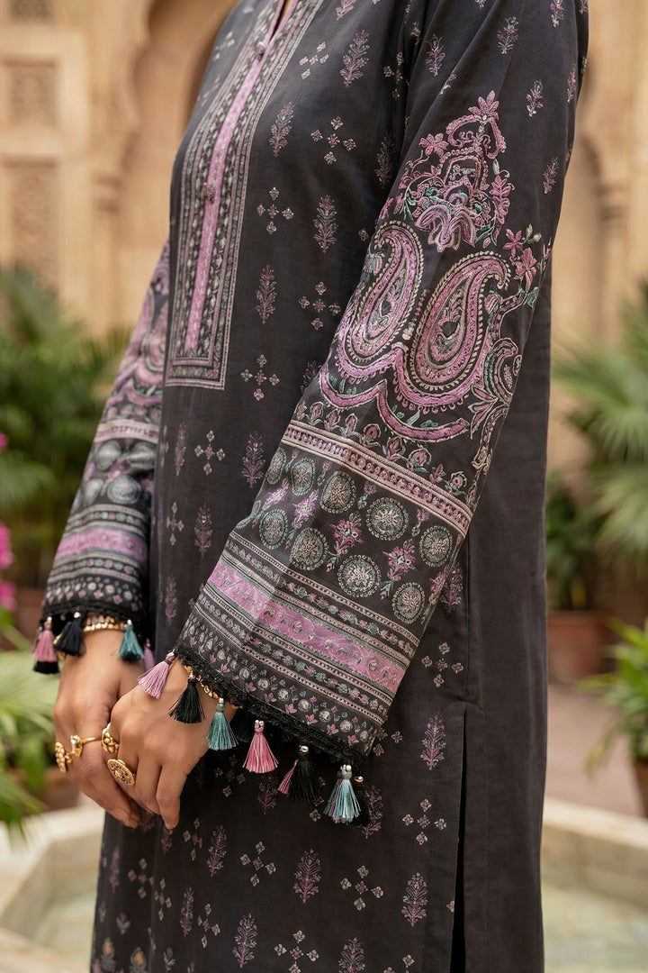 Black 3 Piece Unstitched Premium Printed Lawn