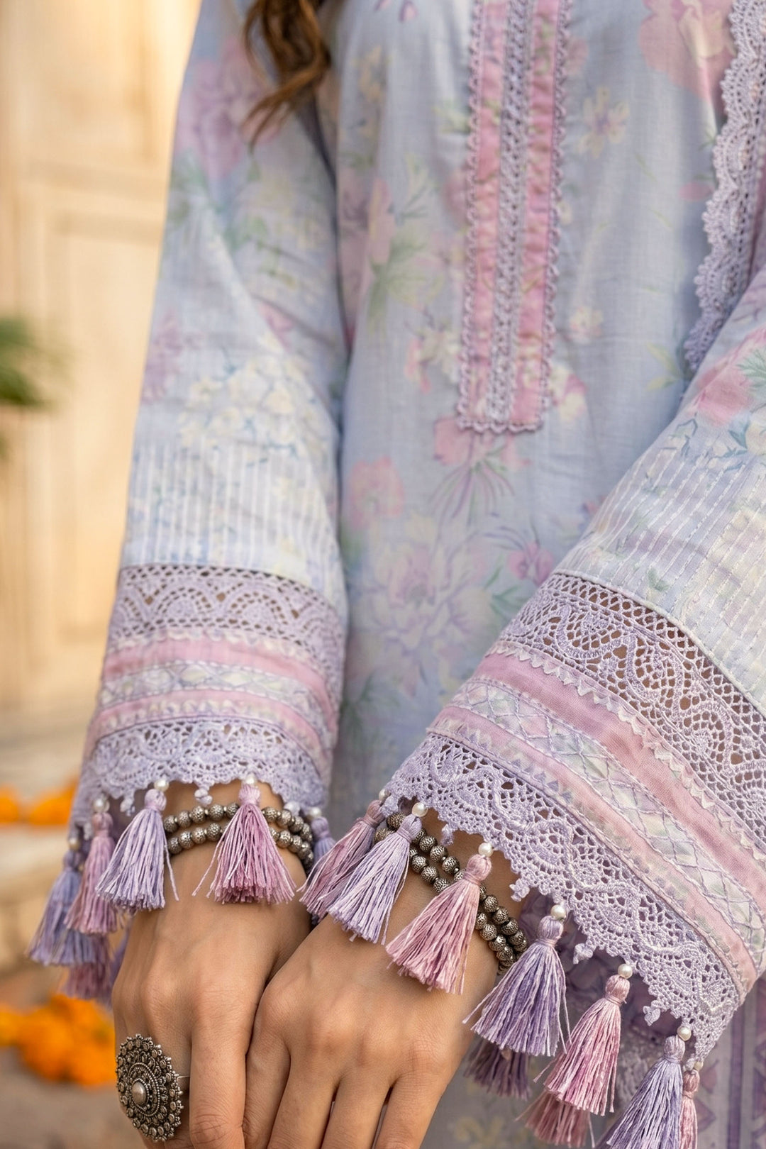 3 Piece Unstitched Sky Blue Premium Lawn