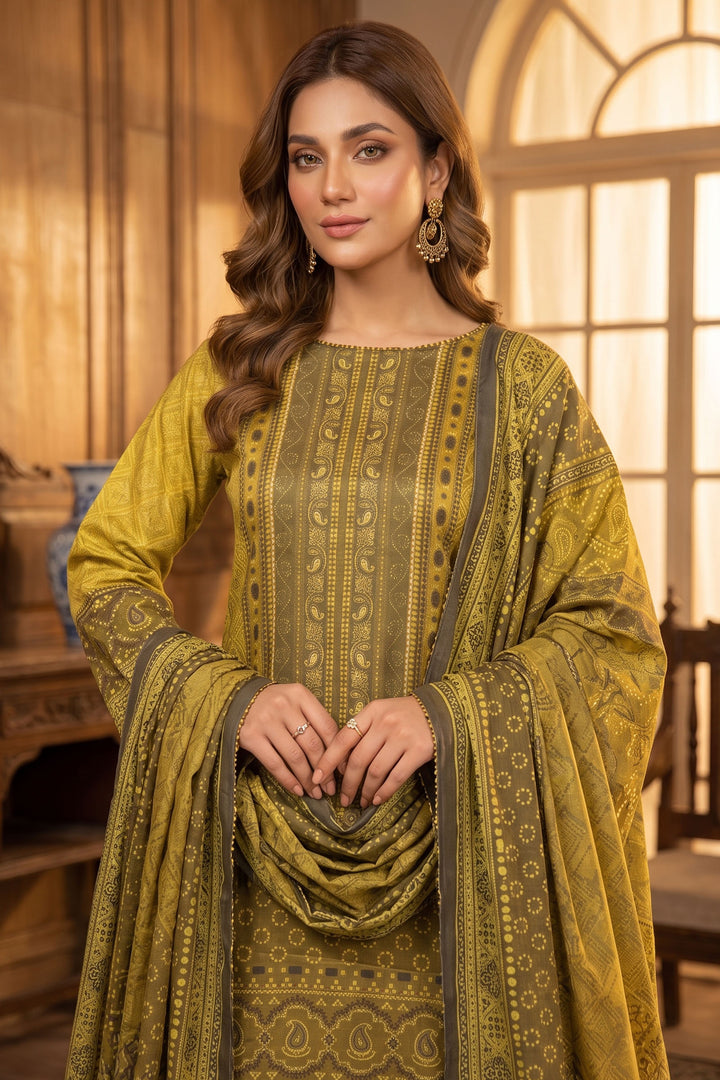 Brass 3 Piece Unstitched Premium Printed Lawn