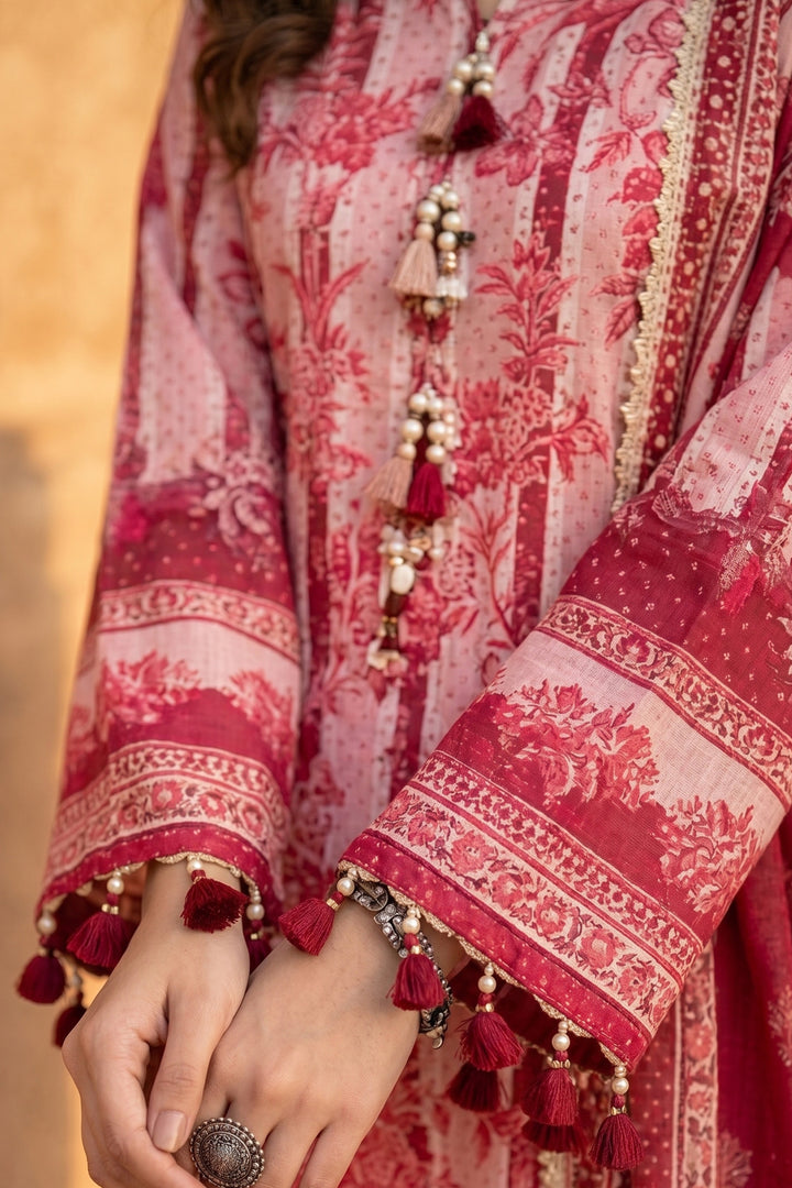 3 Piece Unstitched Baby Pink Premium Lawn