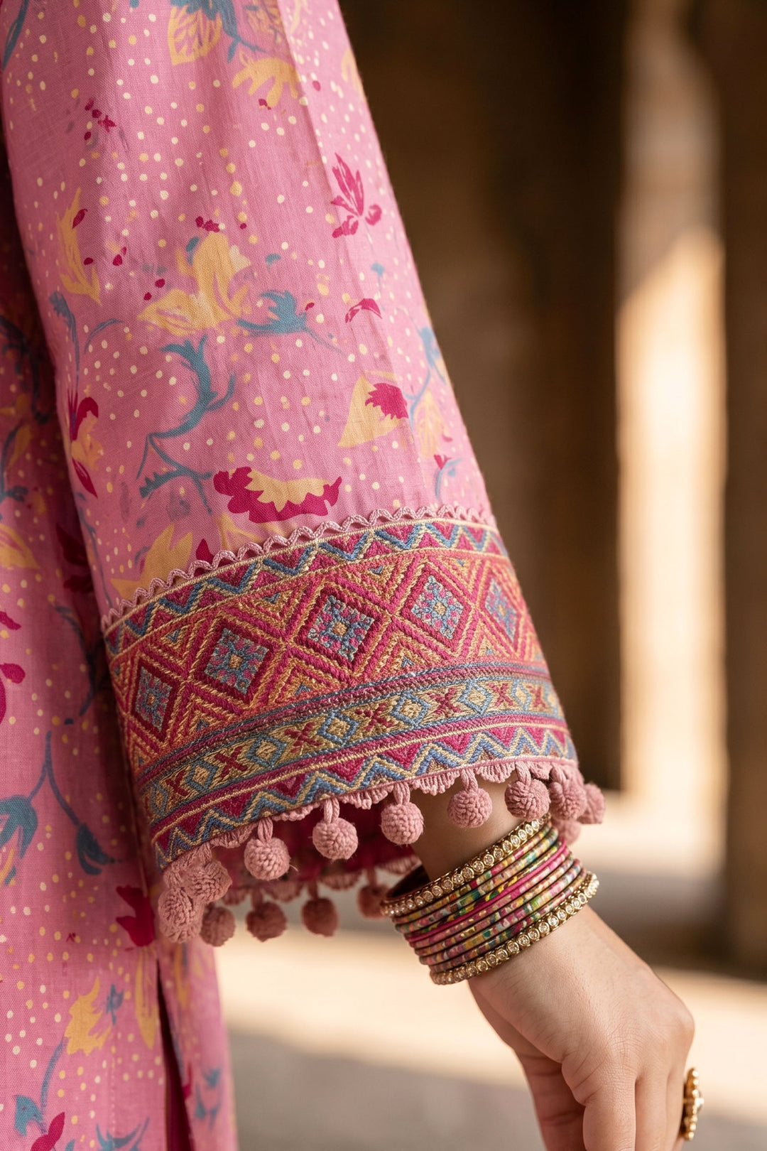 3 Piece Unstitched Pink Premium Lawn