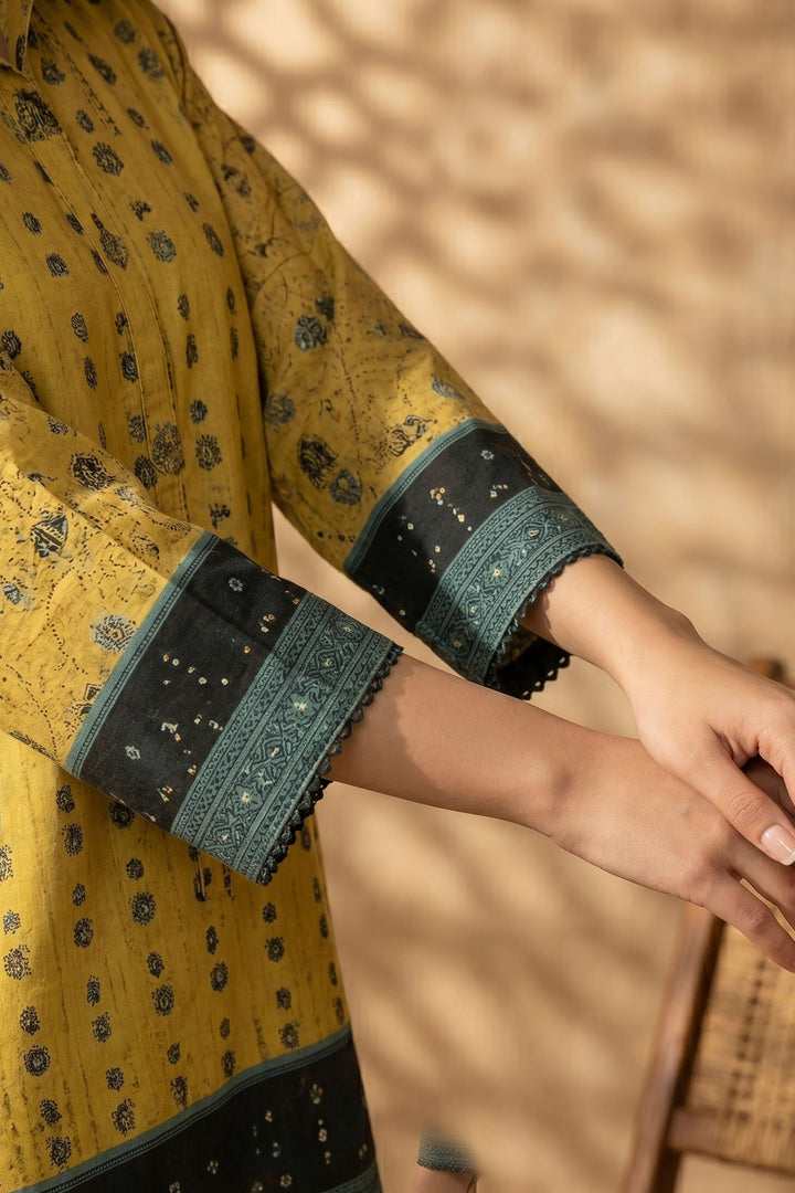 Goldenrod 2 Piece Unstitched Printed Cambric Co-Ord Set