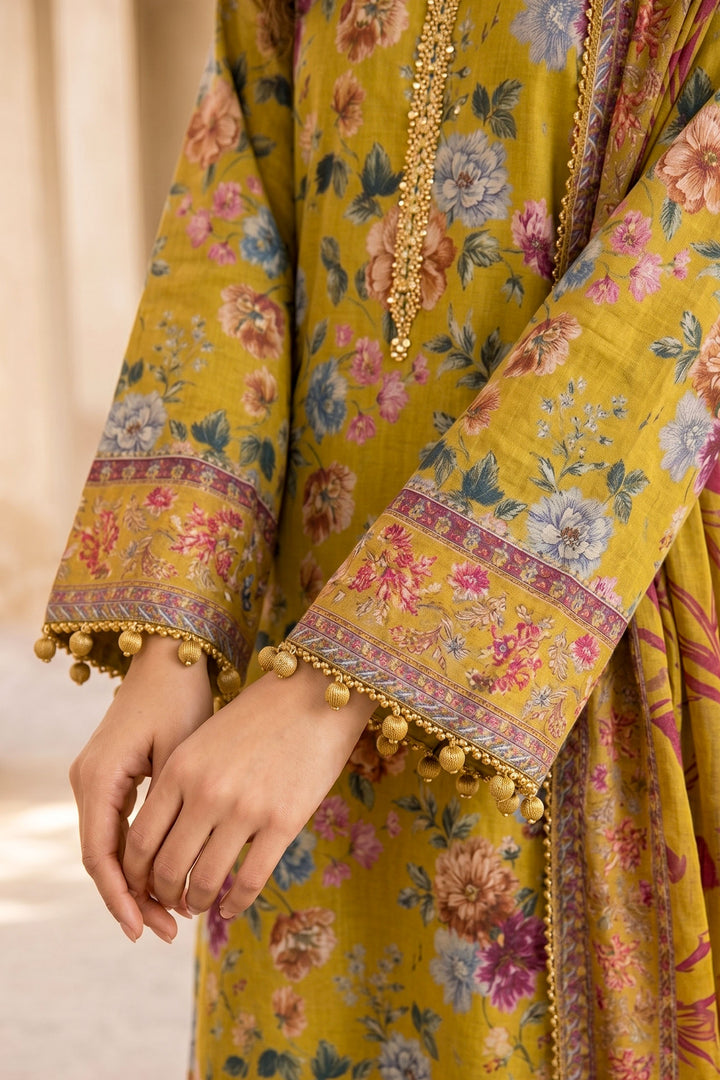 3 Piece Unstitched Olive Premium Lawn
