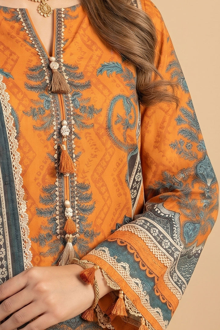 Pumpkin 3 Piece Unstitched Premium Printed Lawn