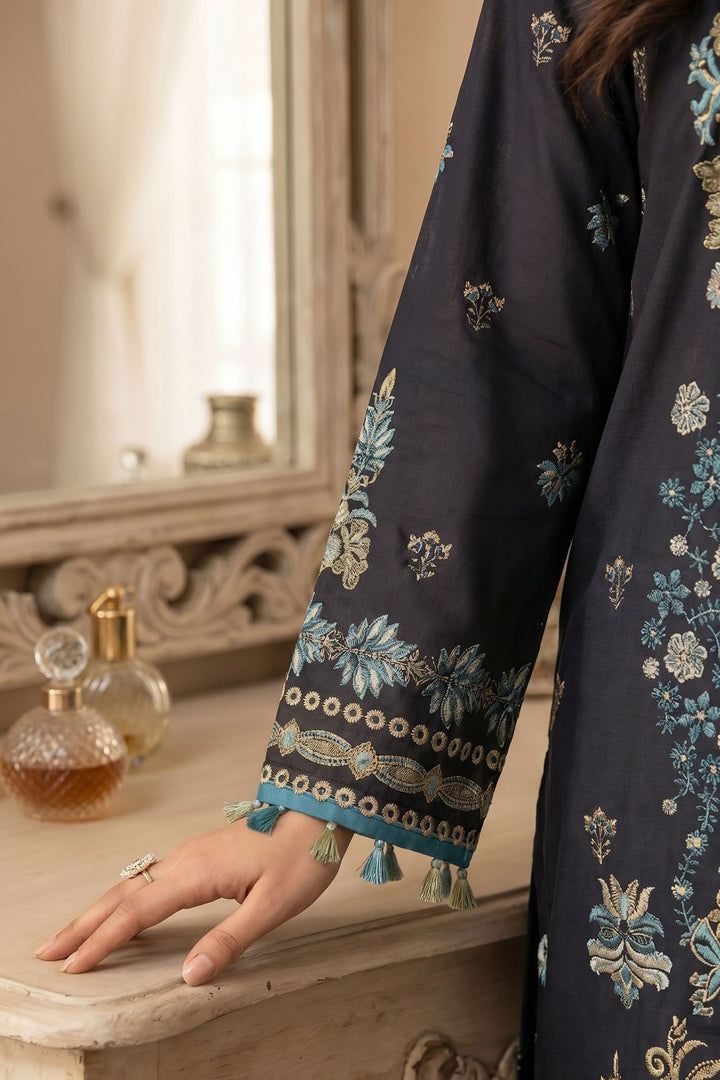 Smoky Black 3 Piece Unstitched Premium Printed Lawn