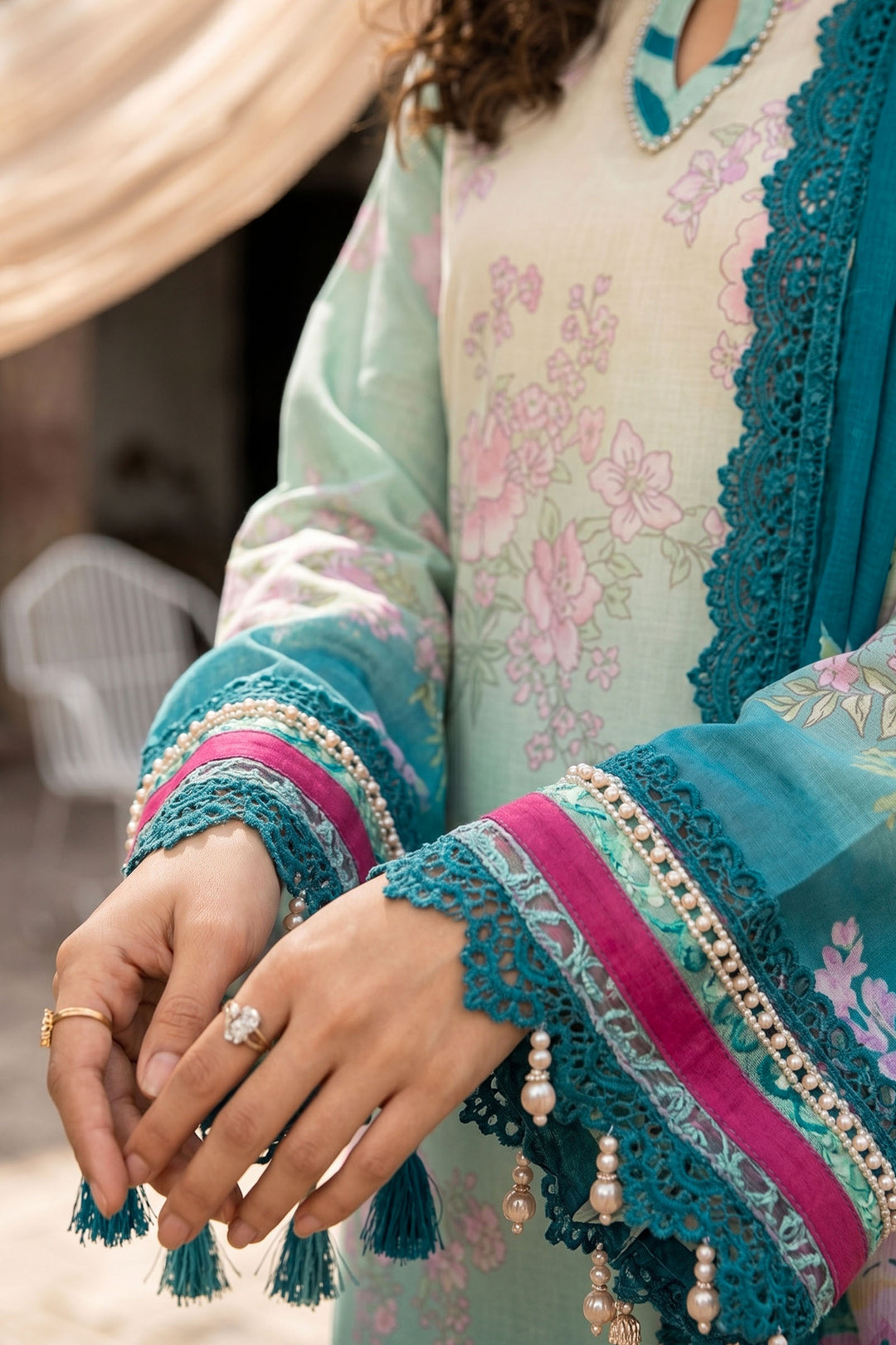 3 Piece Unstitched Teal Premium Lawn