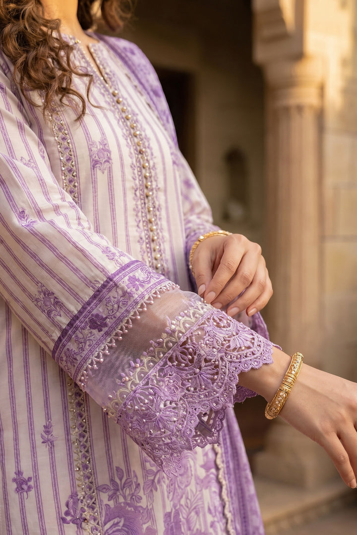 Pastel Purple 3 Piece Unstitched Premium Printed Lawn