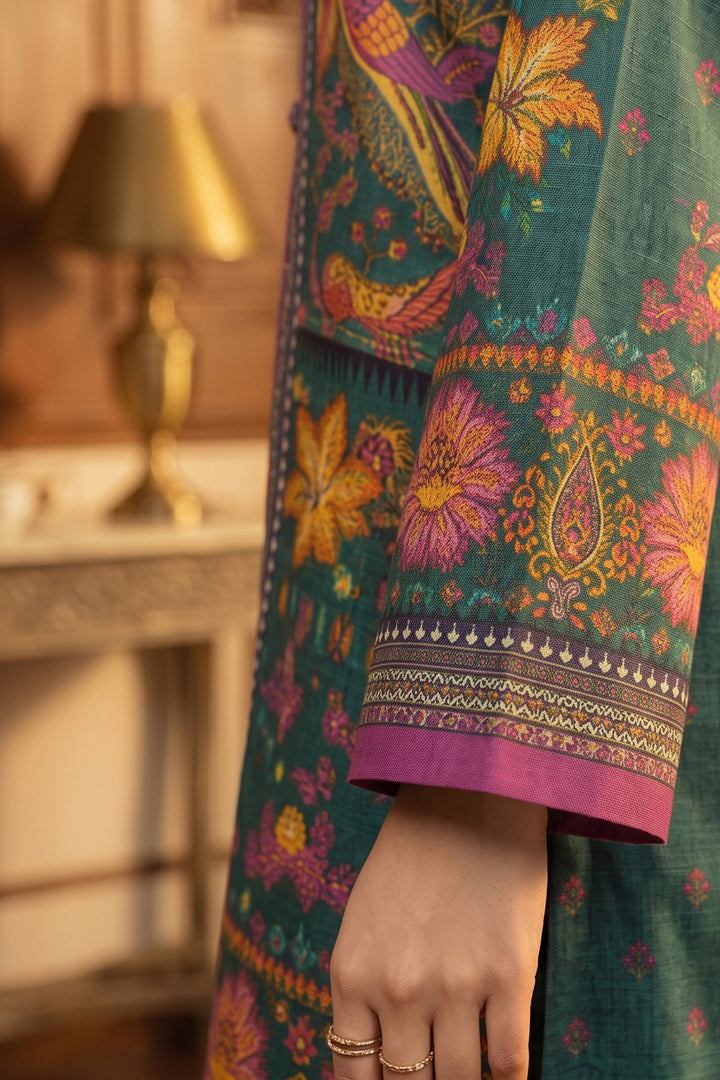 Green 2 Piece Unstitched Printed Cambric Co-Ord Set
