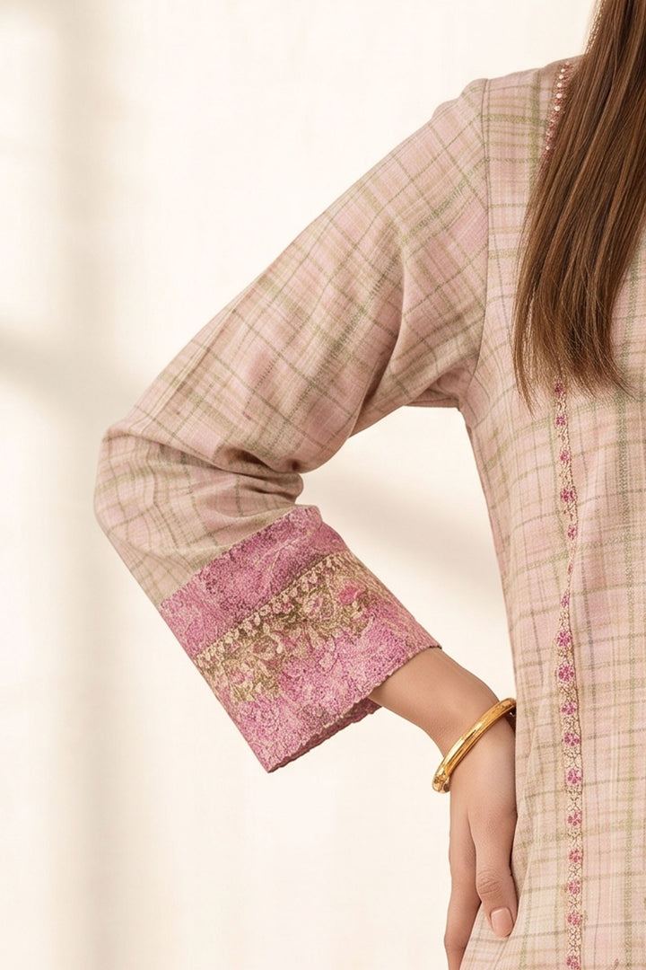 Apricot 2 Piece Unstitched Printed Cambric Co-Ord Set