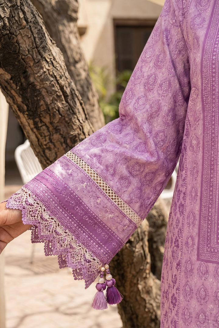 Pink 3 Piece Unstitched Premium Printed Lawn