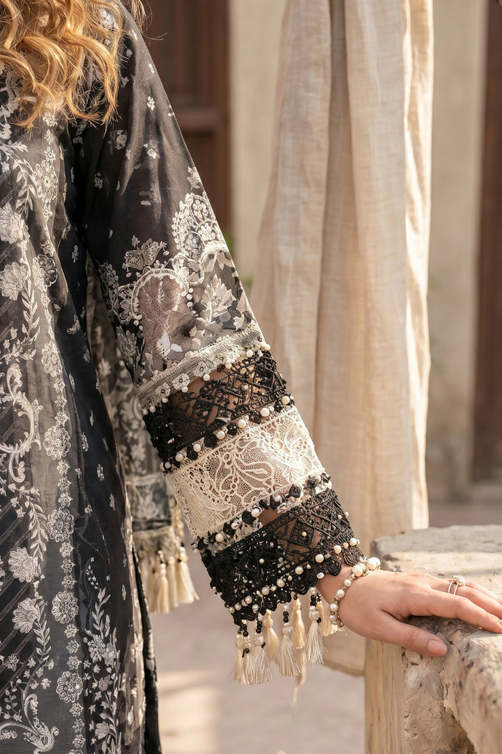 Black 3 Piece Unstitched Premium Printed Lawn