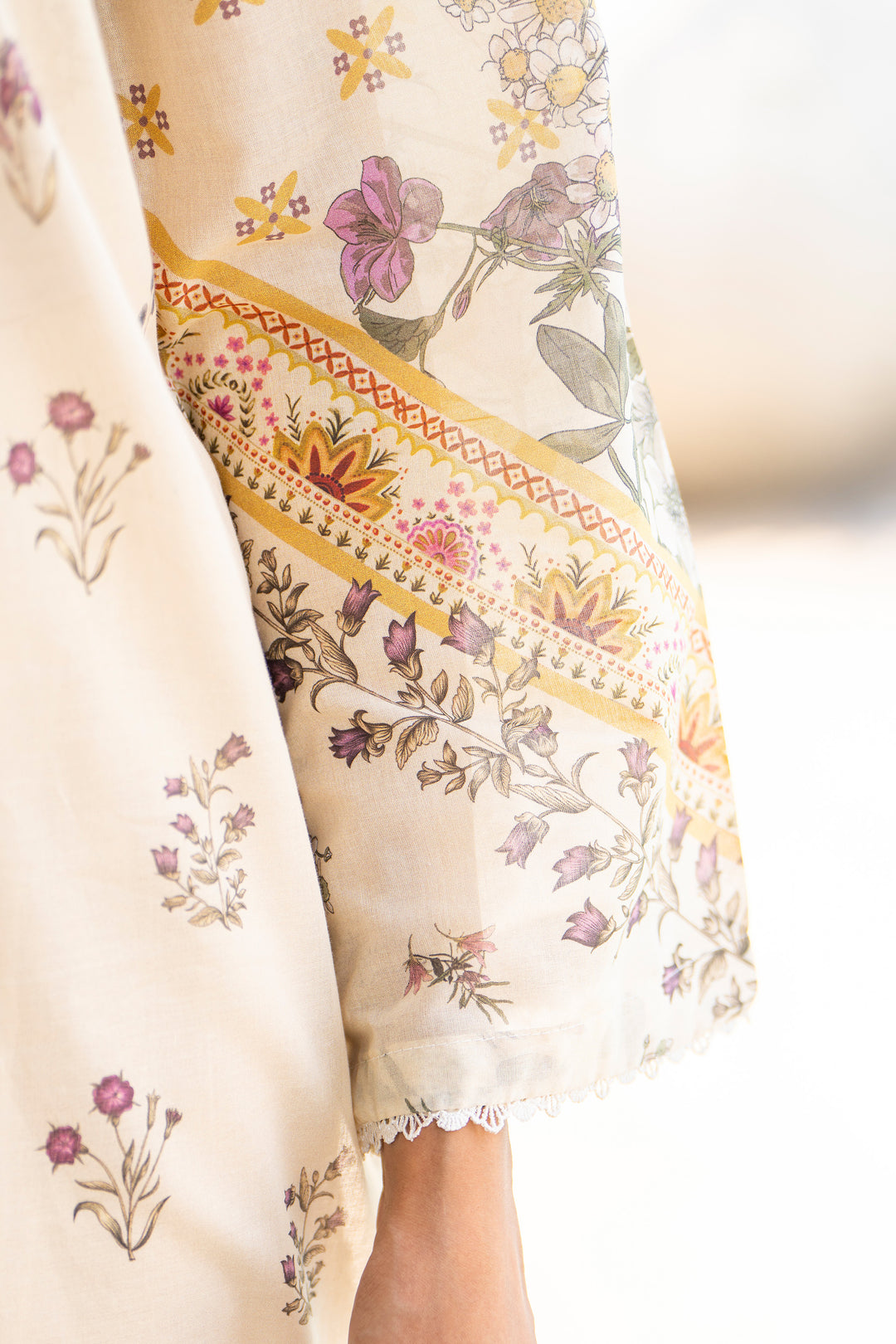 3 Pcs Unstitched Beige Lawn - SU25V16-S2 - JACQUARD CLOTHING