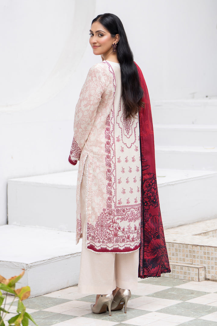 3 Pcs Unstitched Beige Premium Lawn - SU25V33-S1 - JACQUARD CLOTHING
