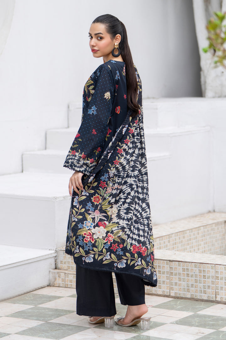 3 Pcs Unstitched Black Lawn - SU25V29-S9 - JACQUARD CLOTHING