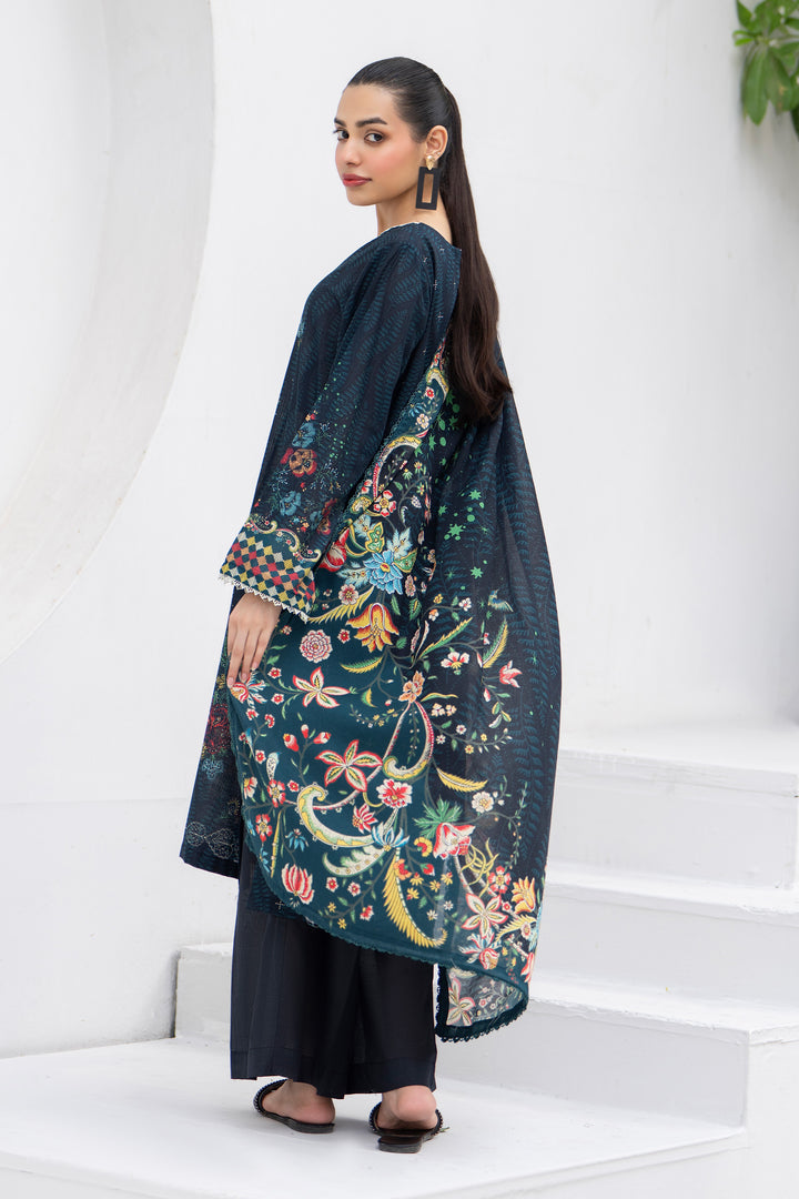 3 Pcs Unstitched Black Premium Lawn - SU25V31-S3 - JACQUARD CLOTHING
