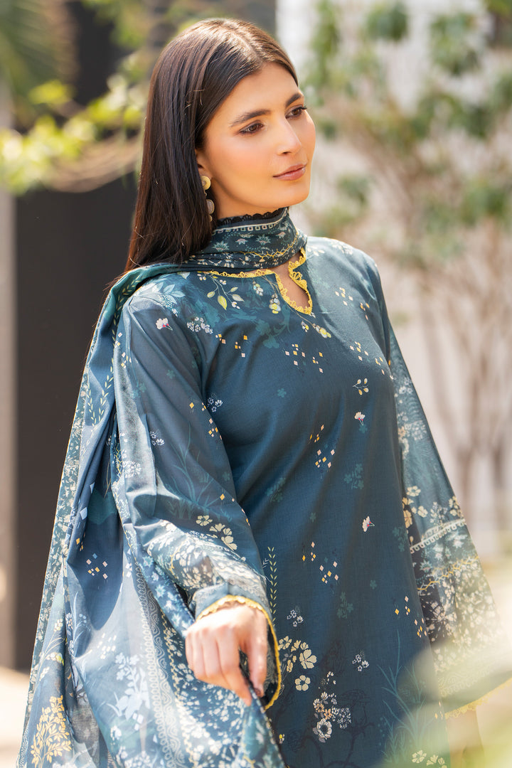 3 Pcs Unstitched Gray Lawn - SU25V16-S9 - JACQUARD CLOTHING