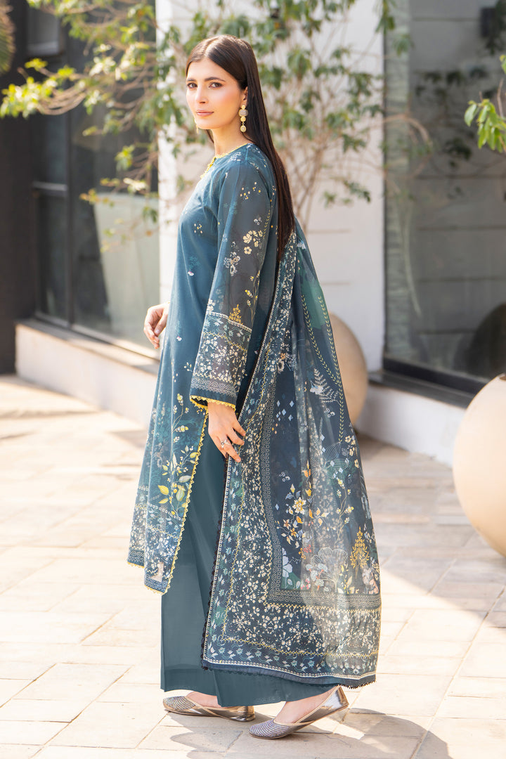 3 Pcs Unstitched Gray Lawn - SU25V16-S9 - JACQUARD CLOTHING