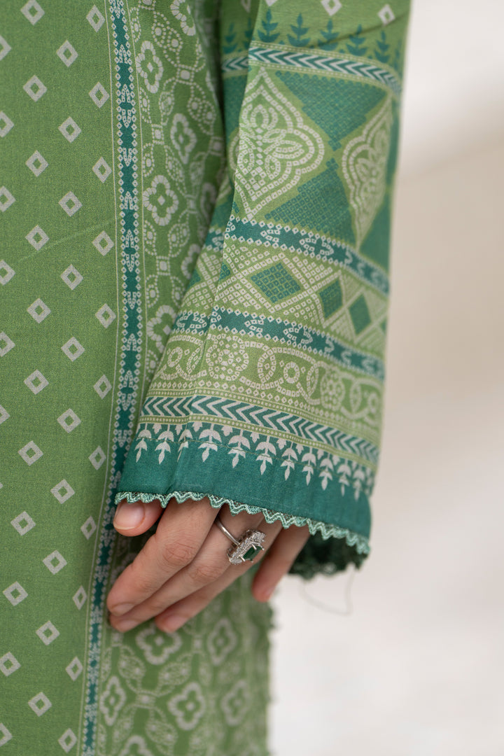 3 Pcs Unstitched Green Premium Lawn - SU25V31-S9 - JACQUARD CLOTHING