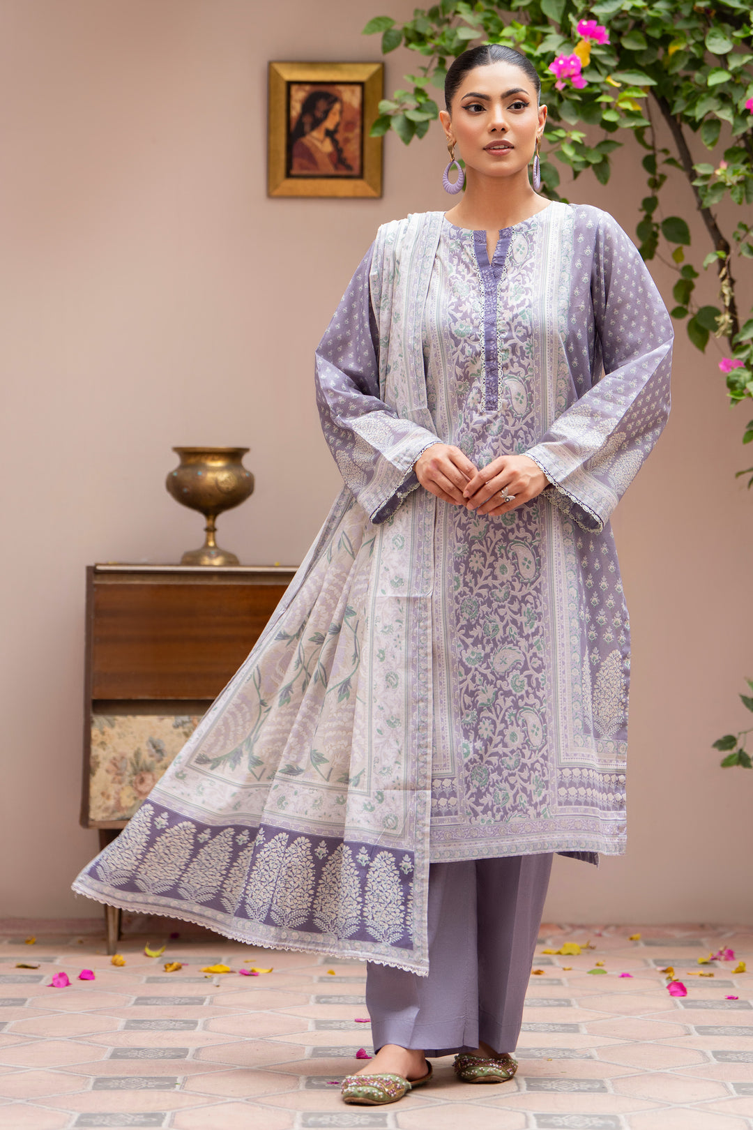 3 Pcs Unstitched Grey Lawn - SU25V24-S1 - JACQUARD CLOTHING