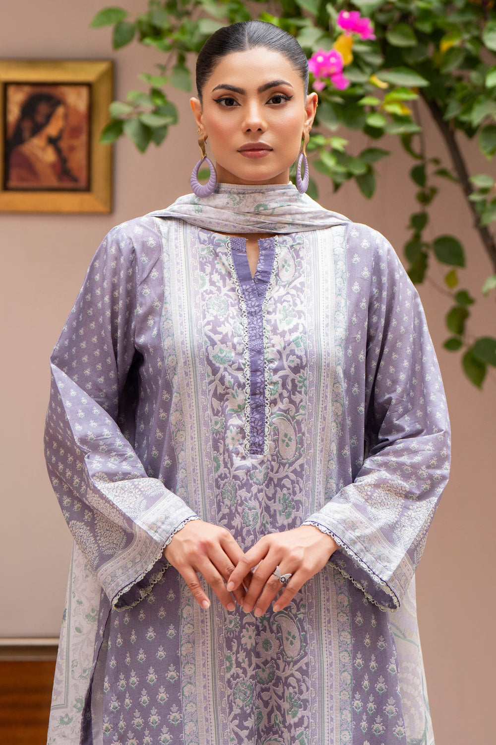 3 Pcs Unstitched Grey Lawn - SU25V24-S1 - JACQUARD CLOTHING