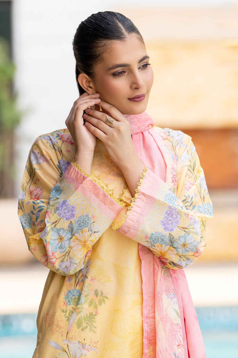 3 Pcs Unstitched Lemon Lawn - SU25V18-S3 - JACQUARD CLOTHING