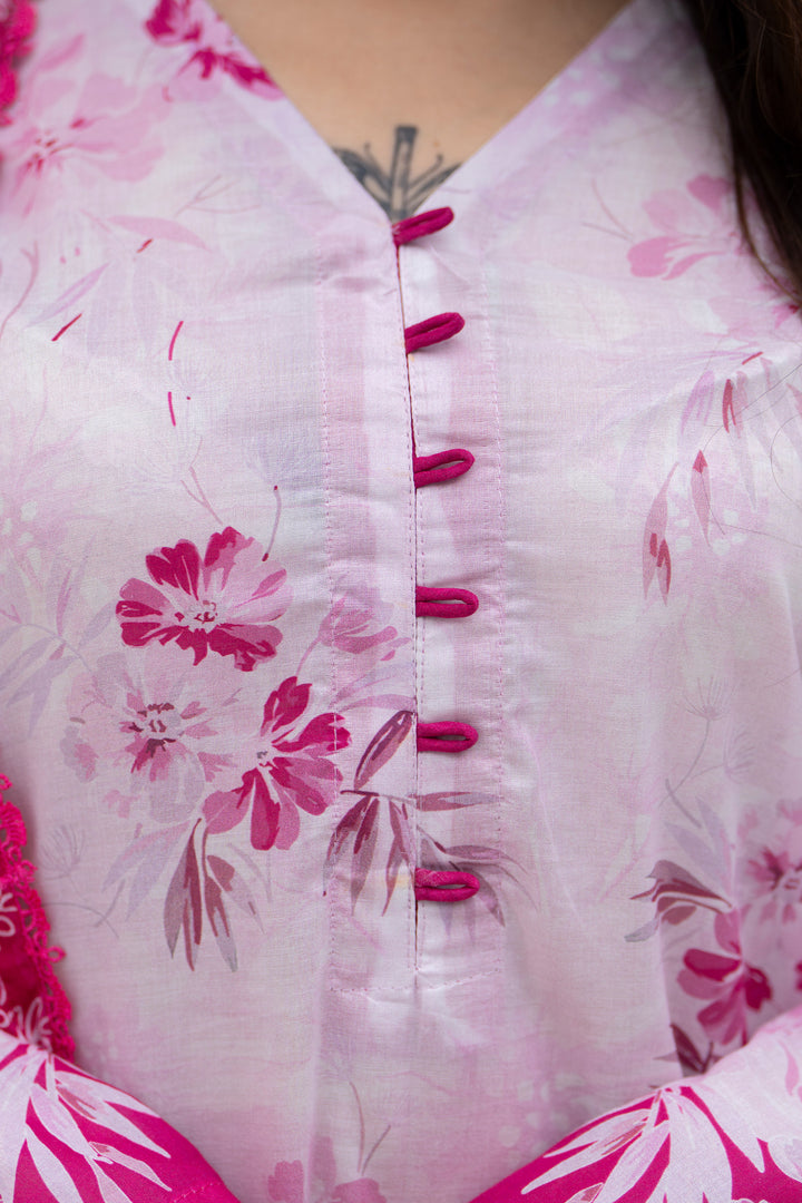 3 Pcs Unstitched Lilac Lawn - SU25V30-S2 - JACQUARD CLOTHING