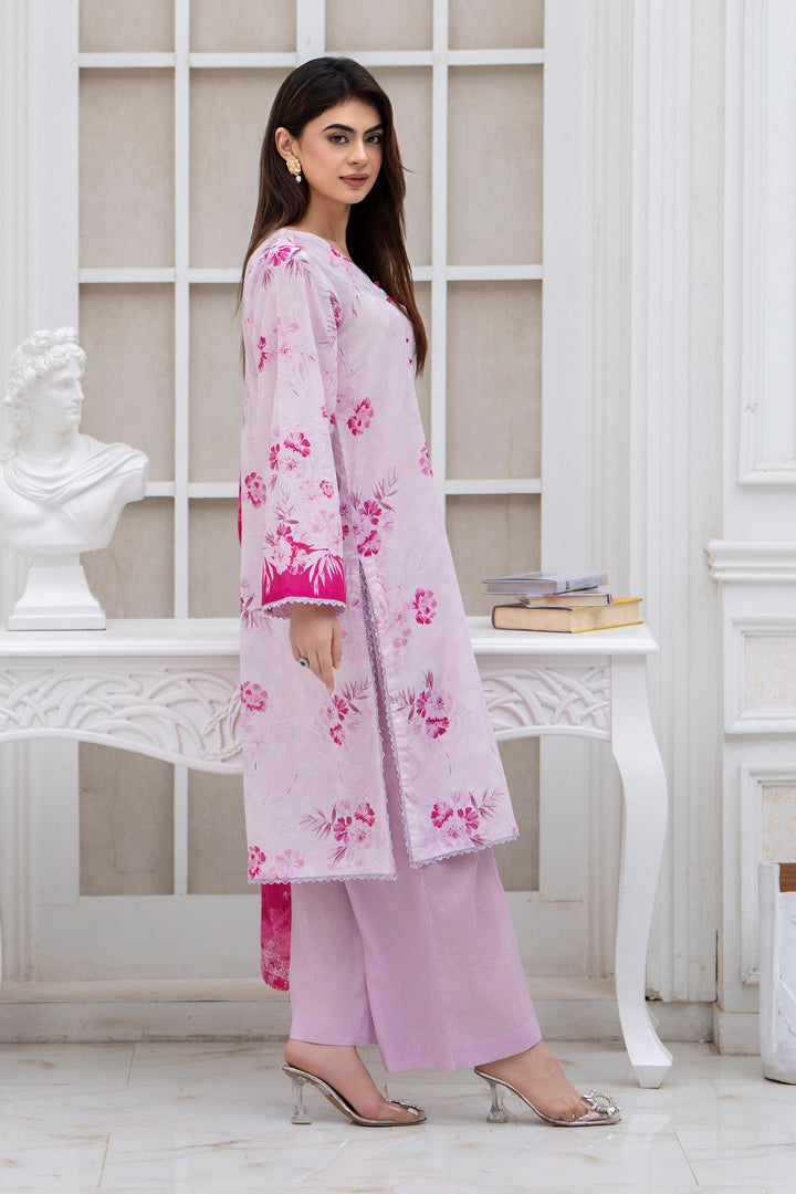 3 Pcs Unstitched Lilac Lawn - SU25V30-S2 - JACQUARD CLOTHING