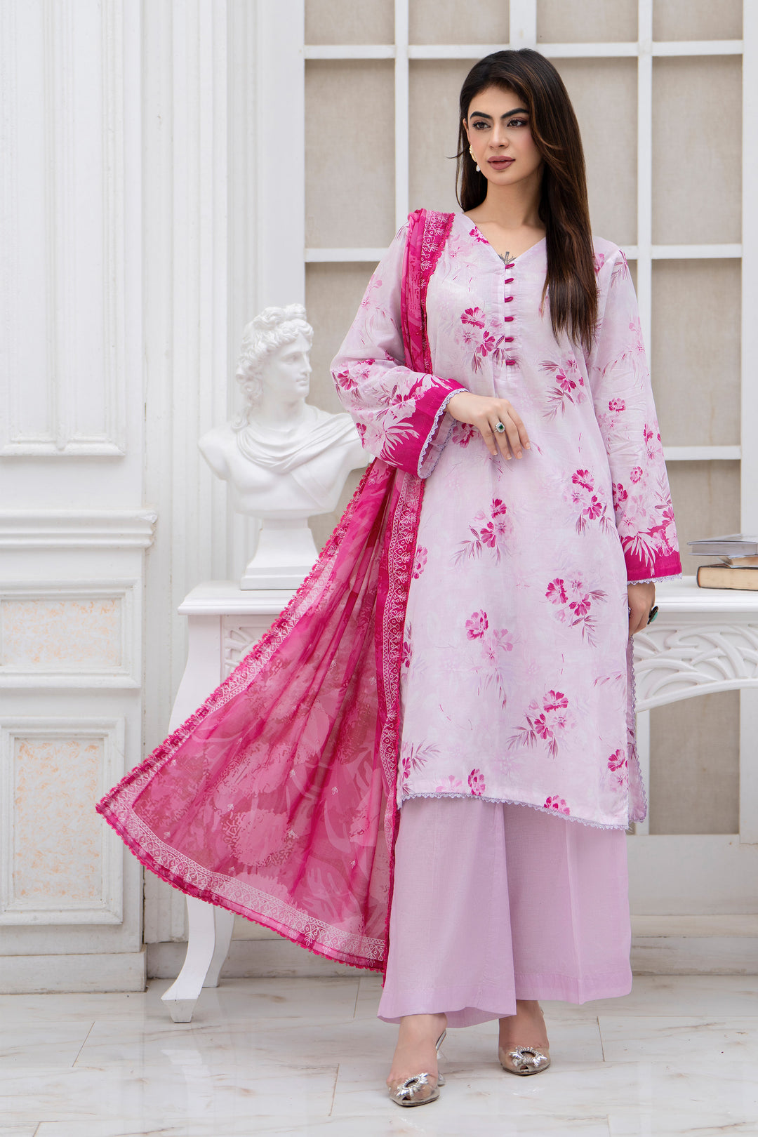 3 Pcs Unstitched Lilac Lawn - SU25V30-S2 - JACQUARD CLOTHING