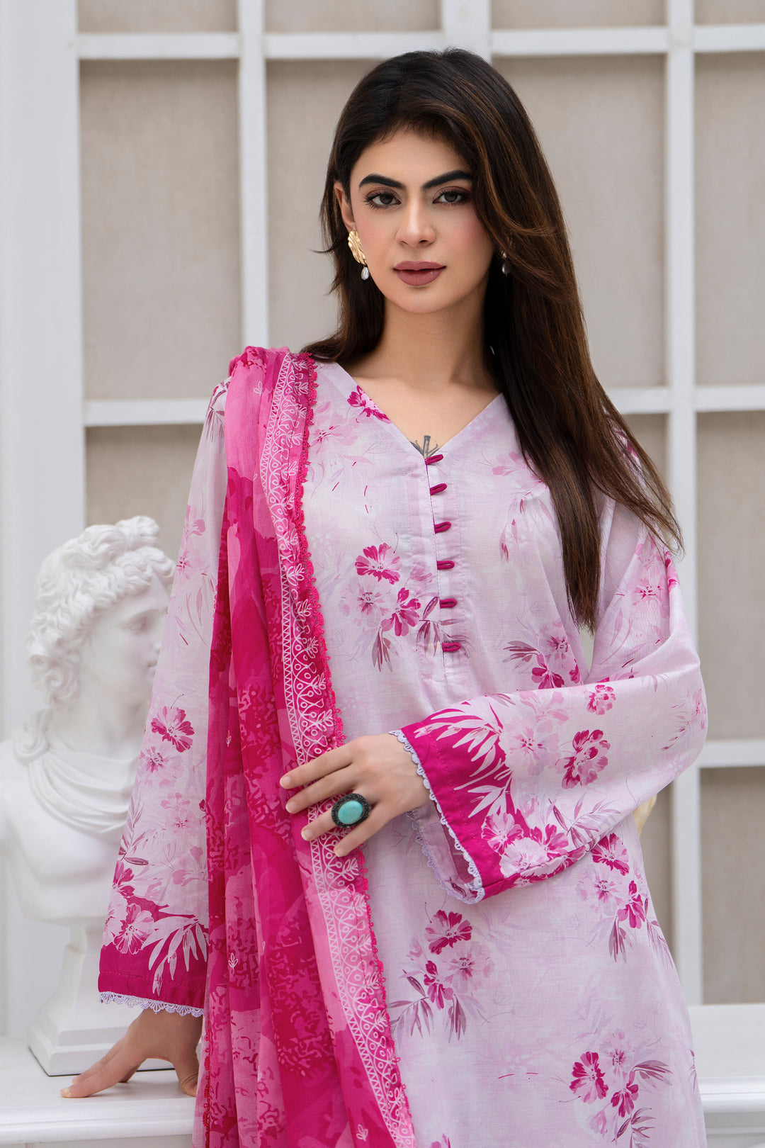3 Pcs Unstitched Lilac Lawn - SU25V30-S2 - JACQUARD CLOTHING