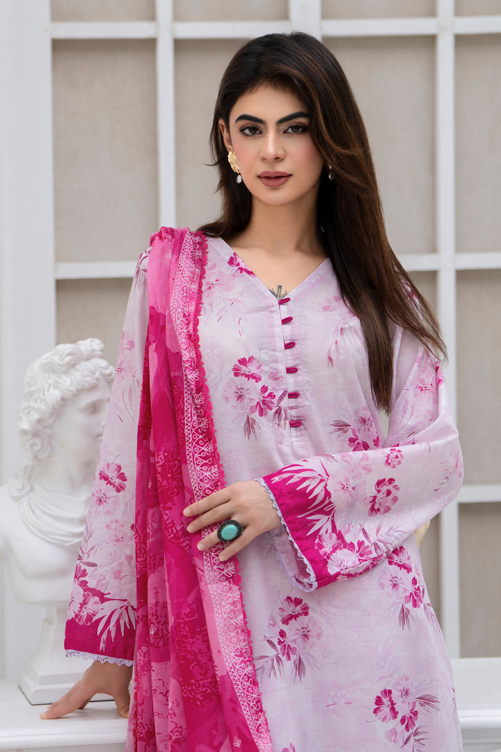 3 Pcs Unstitched Lilac Lawn - SU25V30-S2 - JACQUARD CLOTHING