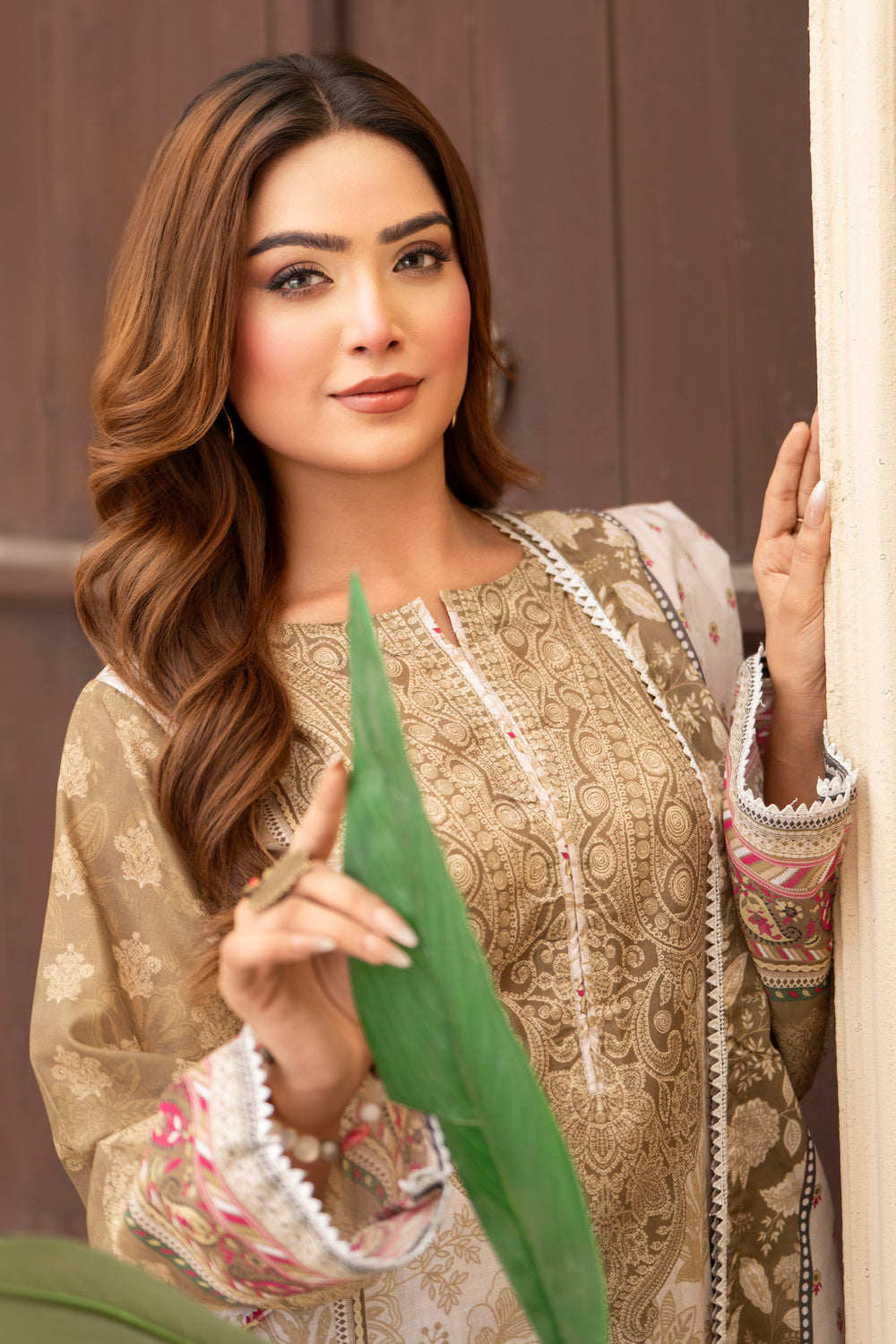 3 Pcs Unstitched Olive Lawn - SU25V20-S1 - JACQUARD CLOTHING