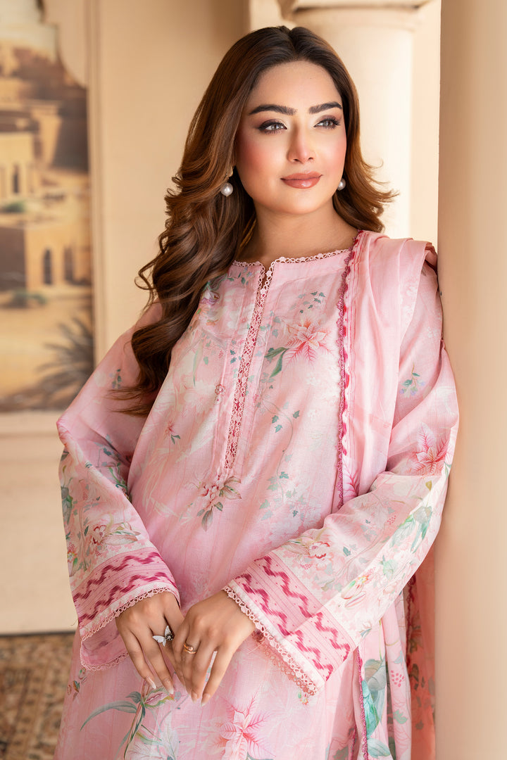 3 Pcs Unstitched Peach Lawn - SU25V19-S5 - JACQUARD CLOTHING