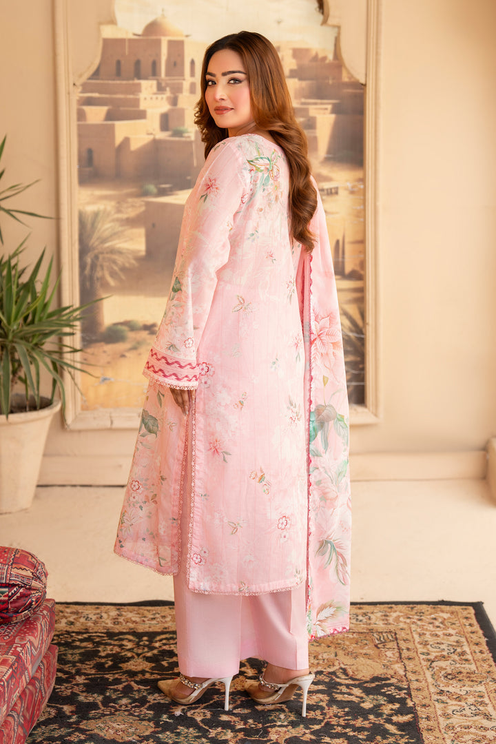 3 Pcs Unstitched Peach Lawn - SU25V19-S5 - JACQUARD CLOTHING