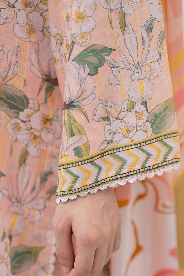 3 Pcs Unstitched Peach Lawn - SU25V28-S1 - JACQUARD CLOTHING