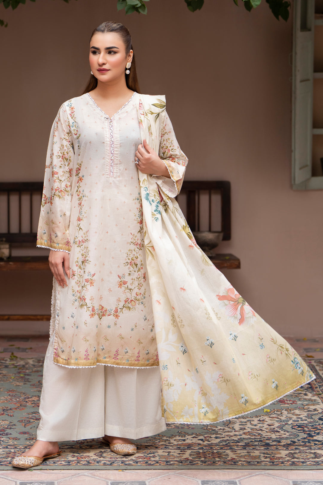 3 Pcs Unstitched Pearl Lawn - SU25V25-S2 - JACQUARD CLOTHING