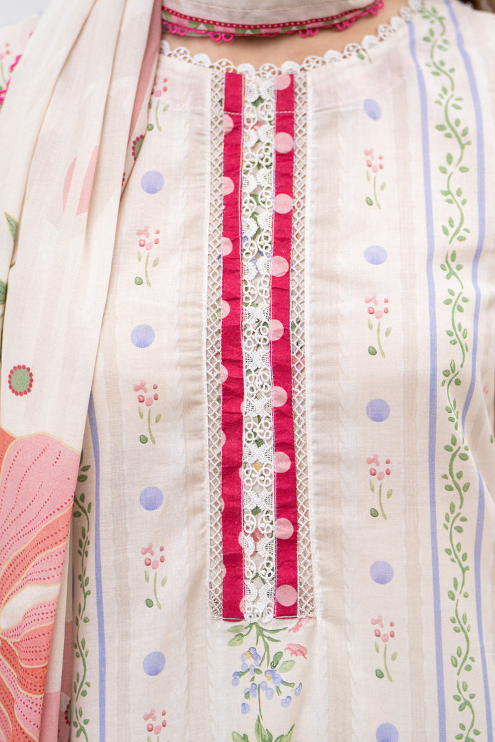 3 Pcs Unstitched Pearl Premium Lawn - SU25V32-S10 - JACQUARD CLOTHING