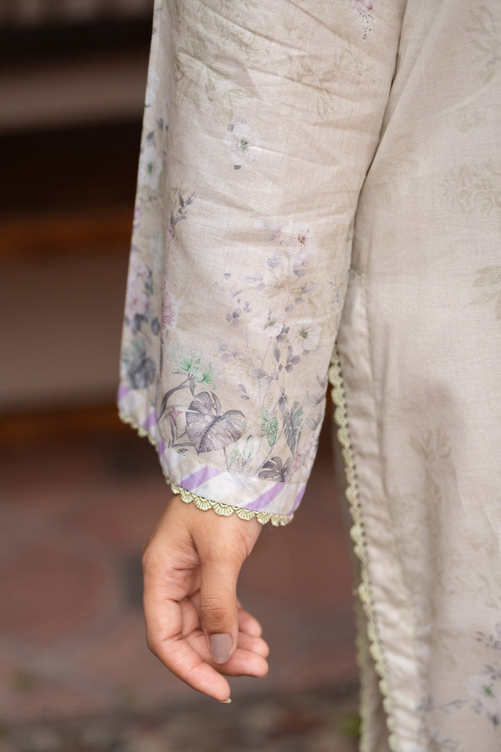 3 Pcs Unstitched Pearl White Lawn - SU25V24-S2 - JACQUARD CLOTHING