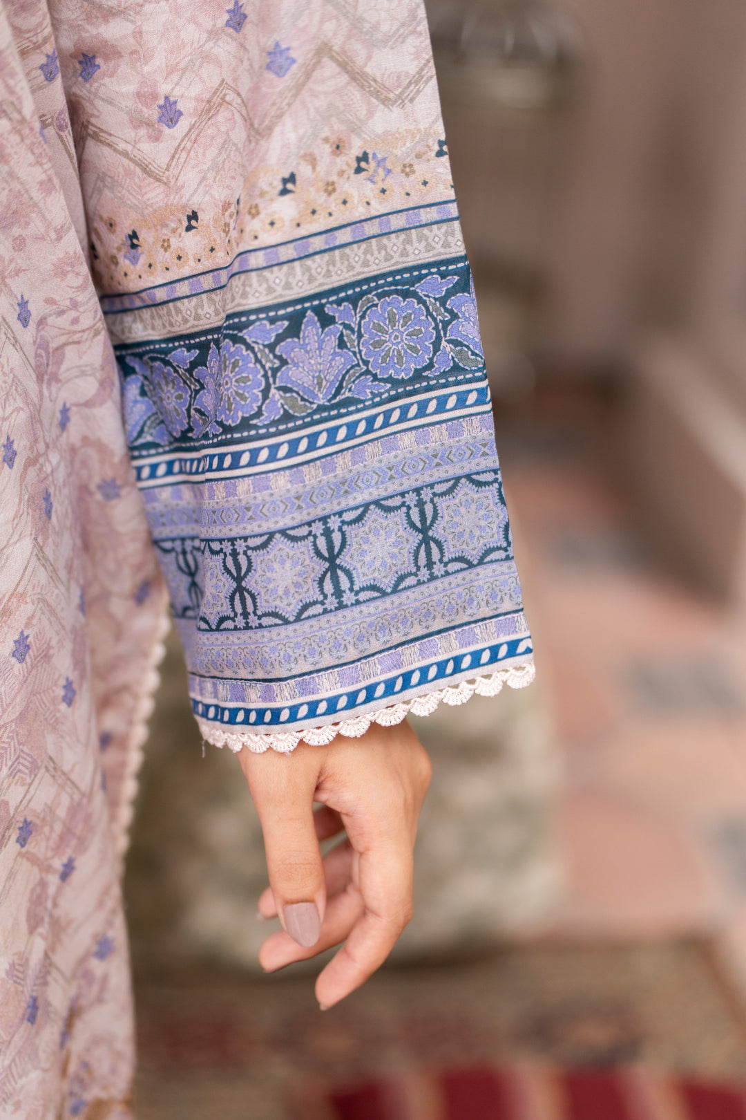 3 Pcs Unstitched Pink Lawn - SU25V23-S1 - JAQUARD CLOTHING