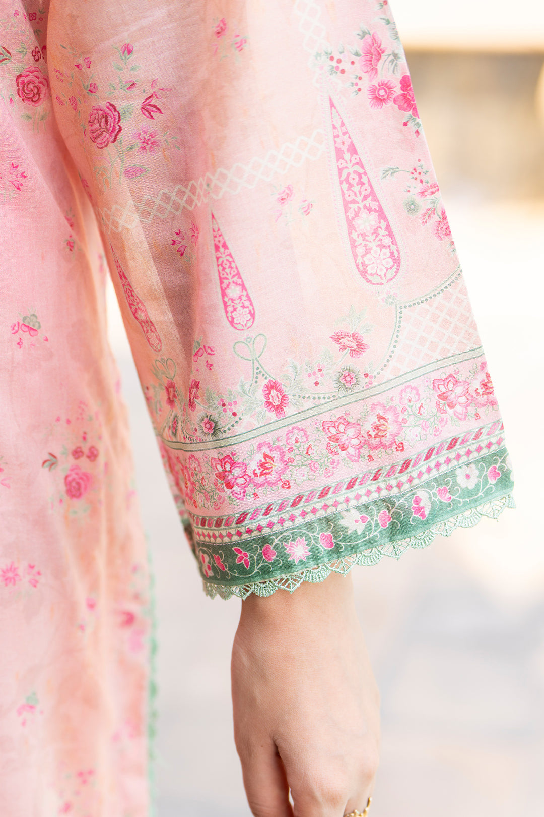 3 Pcs Unstitched Pink Lawn - SU25V18-S4 - JACQUARD CLOTHING