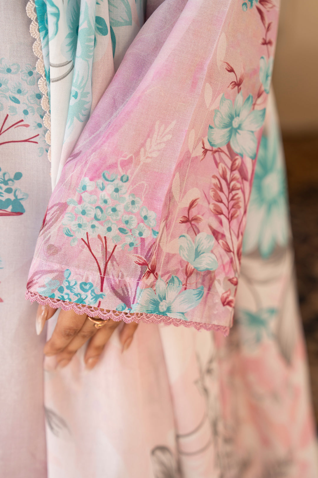 3 Pcs Unstitched Pink Lawn - SU25V19-S9 - JACQUARD CLOTHING