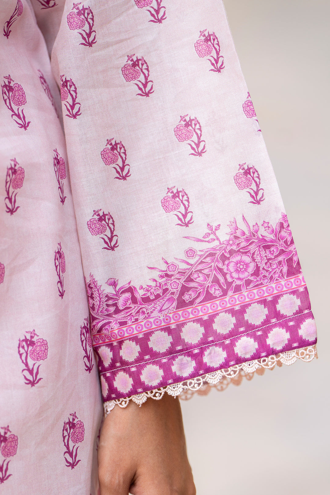 3 Pcs Unstitched Pink Lawn - SU25V16-S3 - JACQUARD CLOTHING