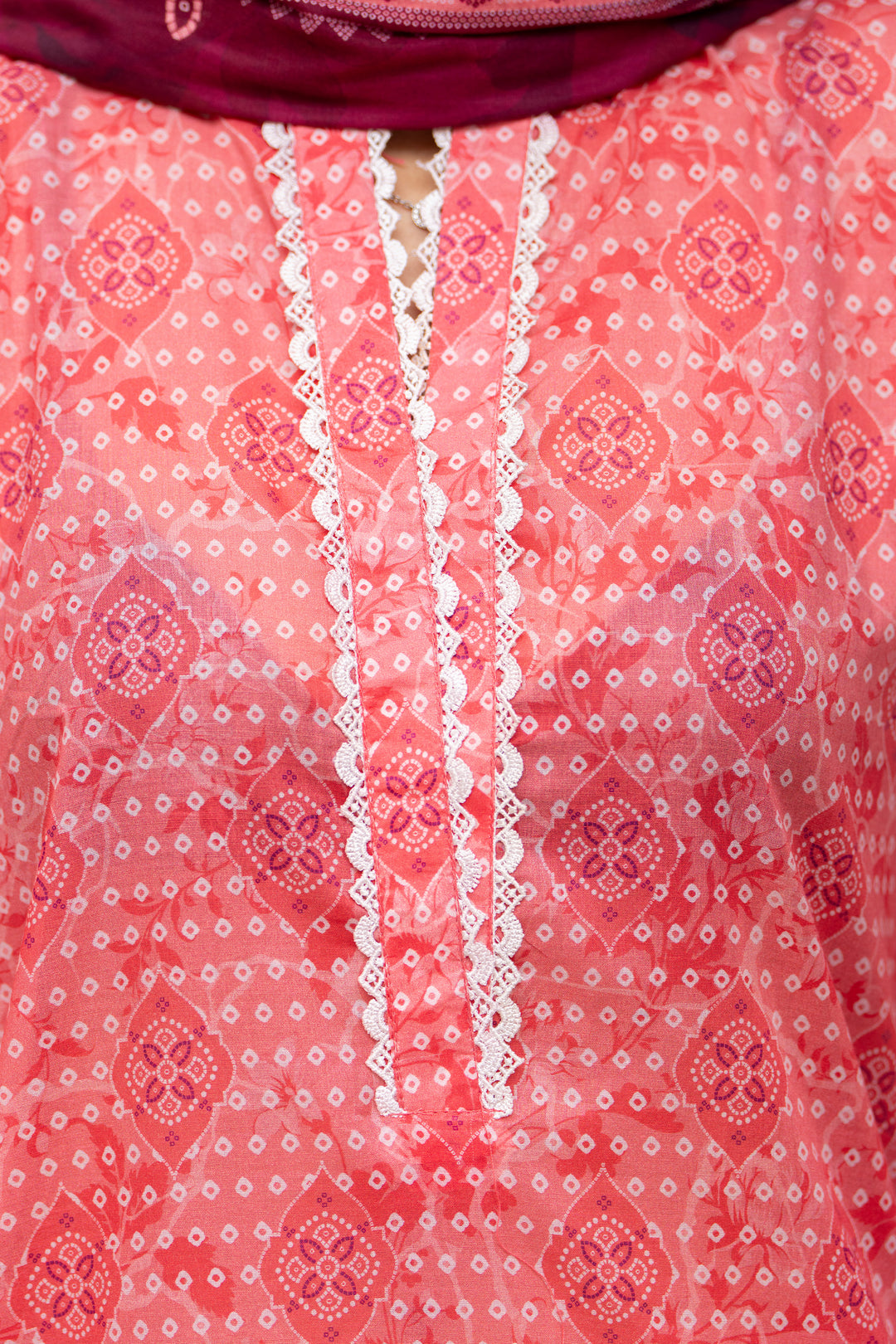 3 Pcs Unstitched Pink Lawn - SU25V23-S5 - JAQUARD CLOTHING