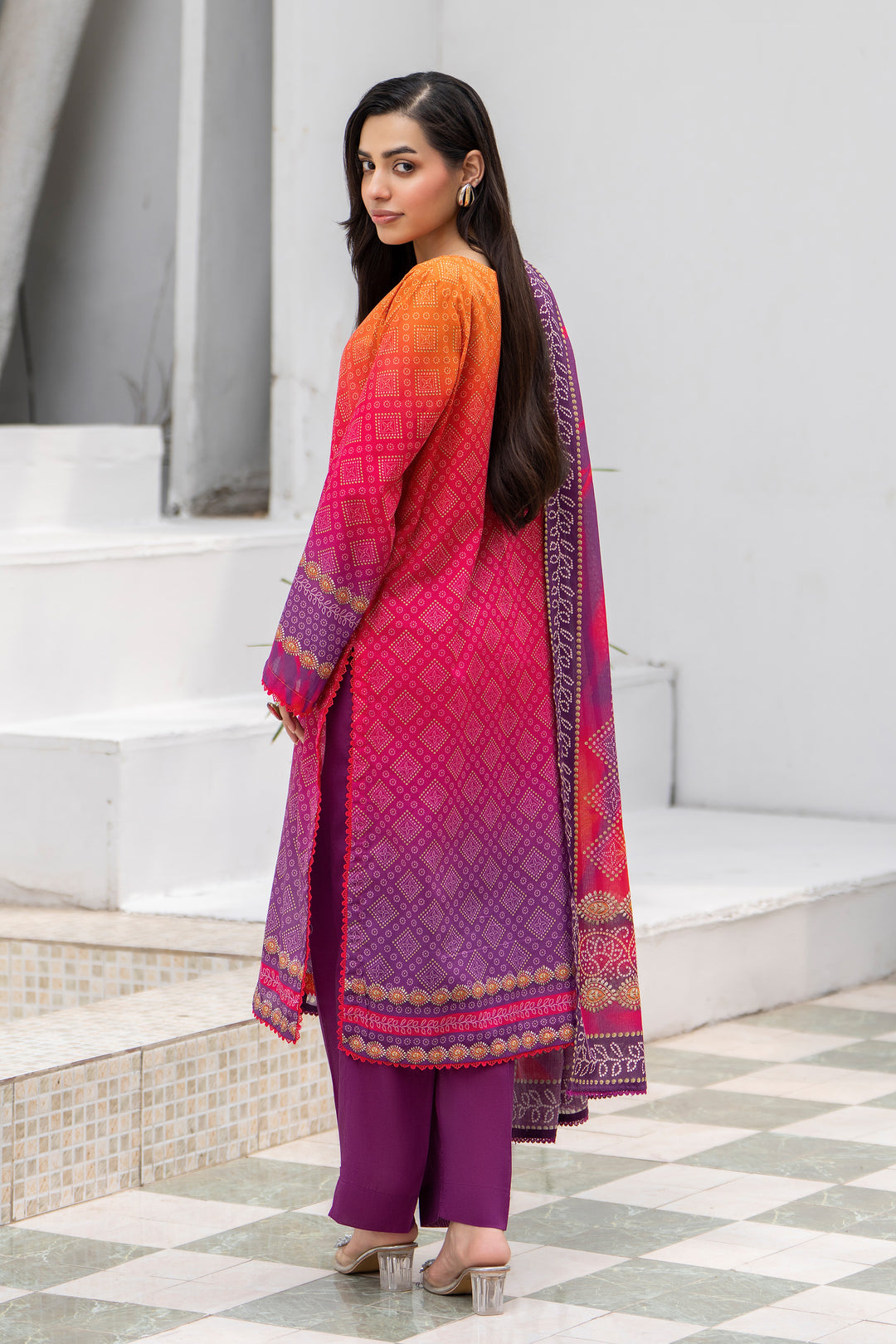 3 Pcs Unstitched Plum Premium Lawn - SU25V33-S4 - JACQUARD CLOTHING