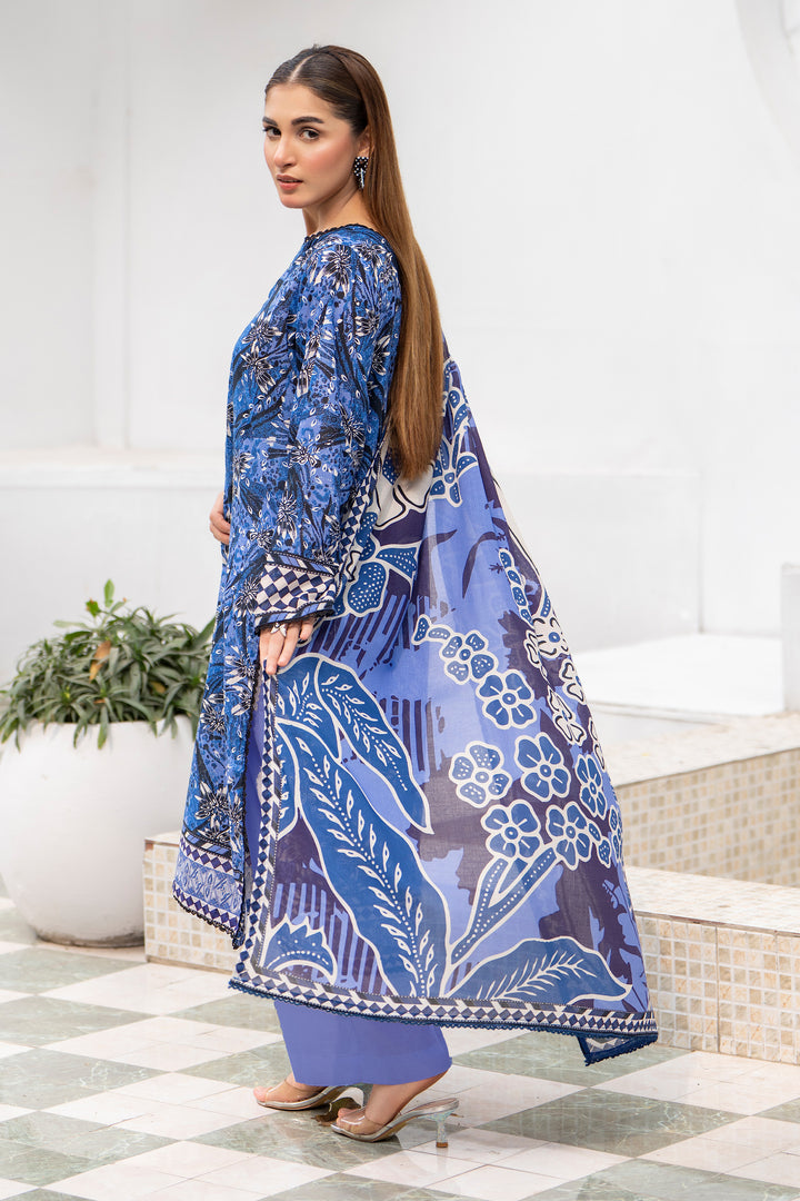 3 Pcs Unstitched Purple Premium Lawn - SU25V32-S8 - JACQUARD CLOTHING