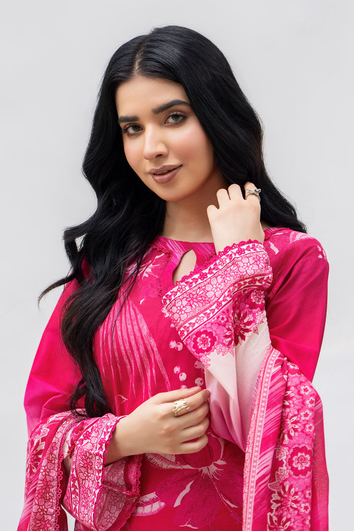 3 Pcs Unstitched Raspberry Lawn - SU25V29-S10 - JACQUARD CLOTHING